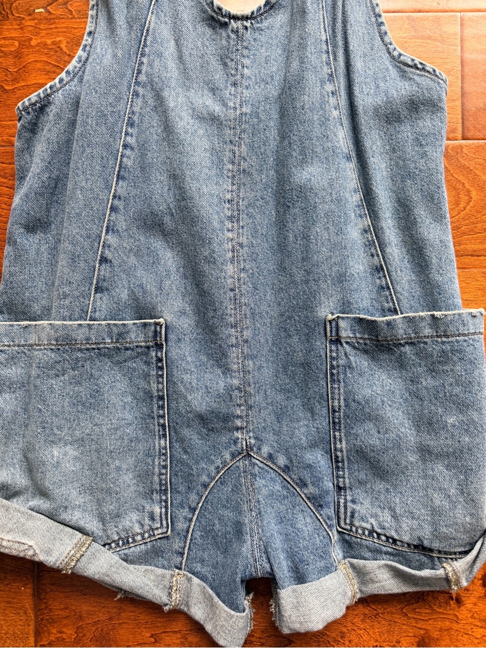 Free People Blue Denim Shortall Romper - Picture 3 of 5